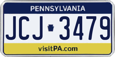 PA license plate JCJ3479
