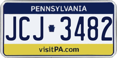 PA license plate JCJ3482