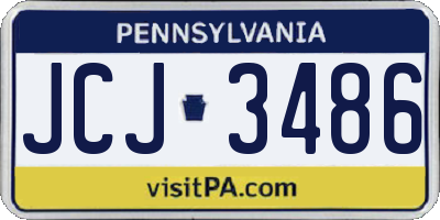 PA license plate JCJ3486