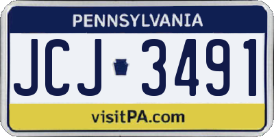 PA license plate JCJ3491
