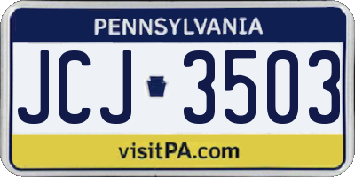 PA license plate JCJ3503