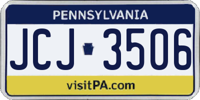 PA license plate JCJ3506