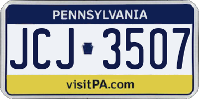 PA license plate JCJ3507