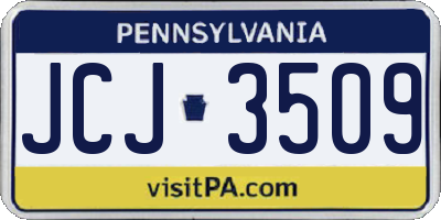 PA license plate JCJ3509