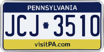 PA license plate JCJ3510