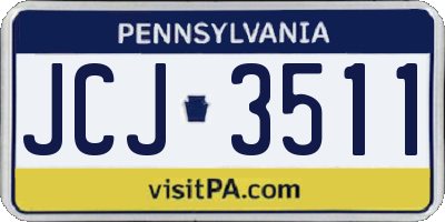 PA license plate JCJ3511