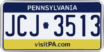 PA license plate JCJ3513