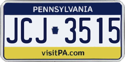 PA license plate JCJ3515