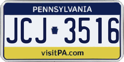 PA license plate JCJ3516