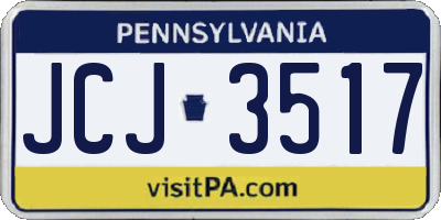 PA license plate JCJ3517