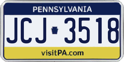 PA license plate JCJ3518
