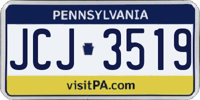PA license plate JCJ3519