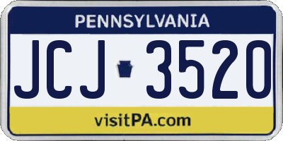 PA license plate JCJ3520
