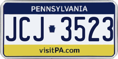 PA license plate JCJ3523
