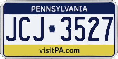 PA license plate JCJ3527