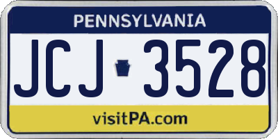 PA license plate JCJ3528
