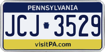 PA license plate JCJ3529