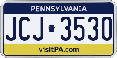 PA license plate JCJ3530