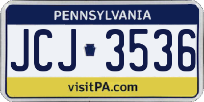 PA license plate JCJ3536