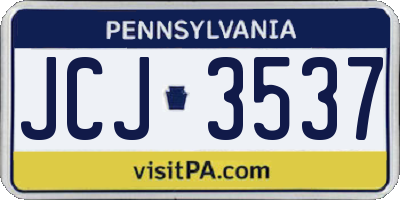 PA license plate JCJ3537
