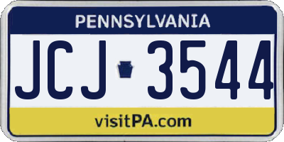PA license plate JCJ3544