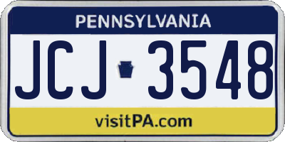 PA license plate JCJ3548
