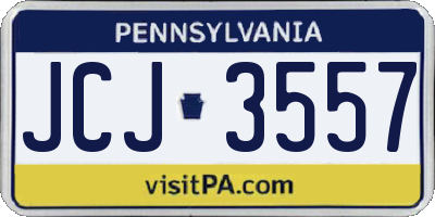 PA license plate JCJ3557