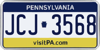 PA license plate JCJ3568