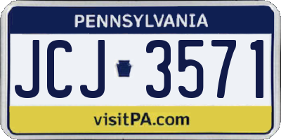 PA license plate JCJ3571