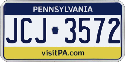 PA license plate JCJ3572