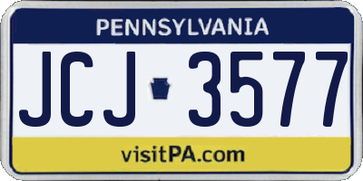 PA license plate JCJ3577