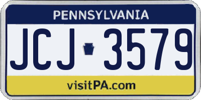 PA license plate JCJ3579