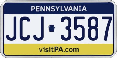 PA license plate JCJ3587