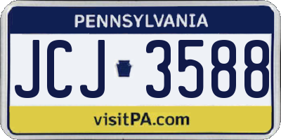 PA license plate JCJ3588
