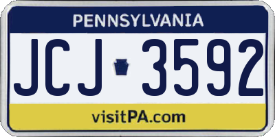PA license plate JCJ3592