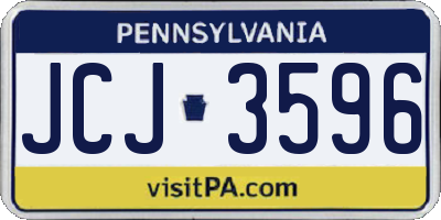 PA license plate JCJ3596