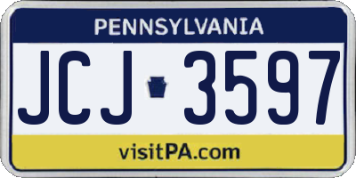 PA license plate JCJ3597