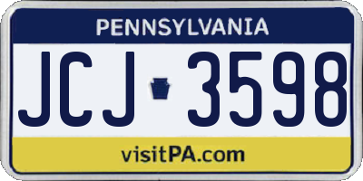 PA license plate JCJ3598