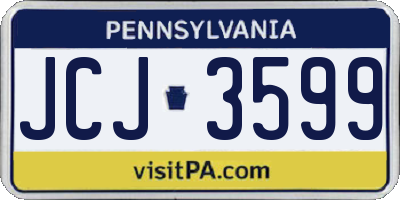PA license plate JCJ3599