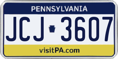 PA license plate JCJ3607