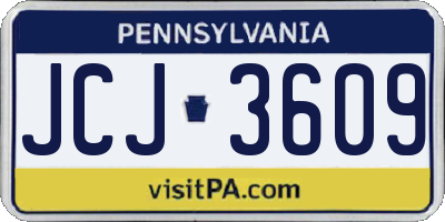 PA license plate JCJ3609