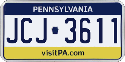 PA license plate JCJ3611