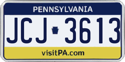 PA license plate JCJ3613