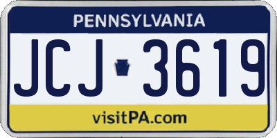 PA license plate JCJ3619