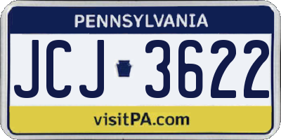 PA license plate JCJ3622