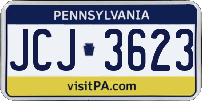 PA license plate JCJ3623