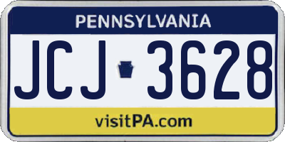 PA license plate JCJ3628