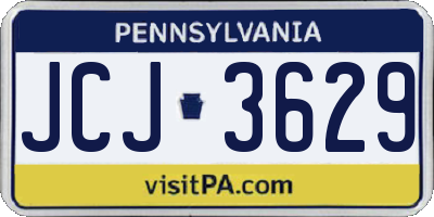 PA license plate JCJ3629