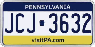 PA license plate JCJ3632