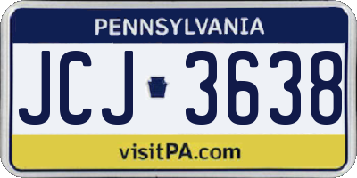 PA license plate JCJ3638